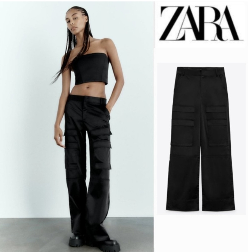 Zara Black Utility Trousers